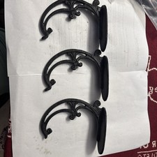 3 Antique Cast Iron Half Round Gutter Bracket 6”Ornate Scroll