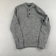 Eddie Bauer Sweater Mens Small Gray Heavyweight Henley Pullover NWT