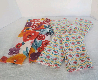 Vintage Luncheon Napkins 2 Sets Of 4  Spring Floral 2 Designs Unbranded 