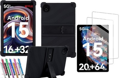 Urao KB1004 10.1'' Android 15 Tablet Case Soft Lightweight with Adjustable Stand