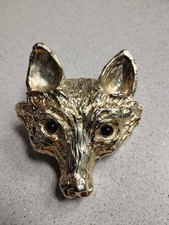 Vintage Mimi Di N Belt Buckle Golden Fox Head 80s 1984 Large 2.5" X 3"