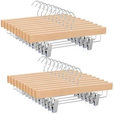 Lotus Wood Pants Hangers, Unfinished Wooden Skirt Short Jeans Trouser Hanger ...