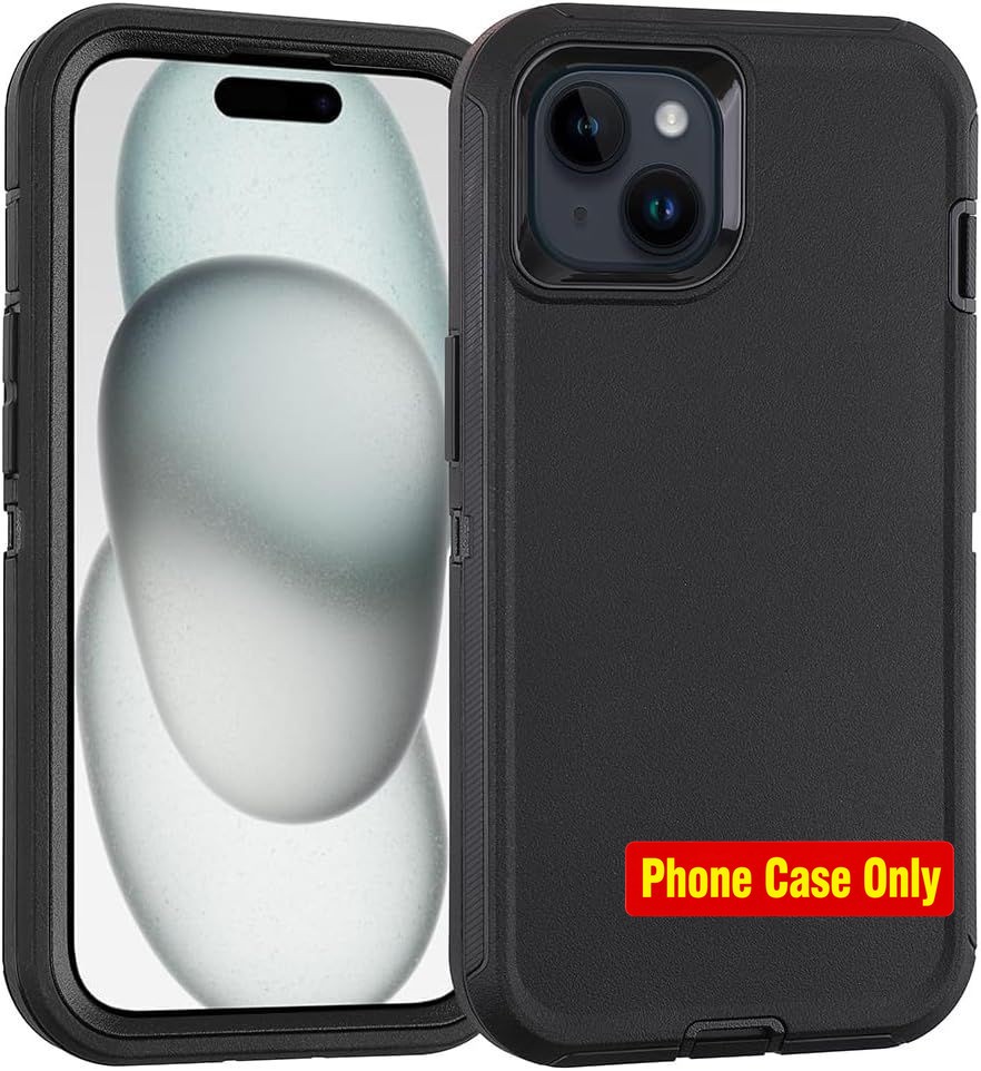 Case for iPhone 15 6.1 Inch Heavy Duty 3-Layer Rugged Protective Phone Case
