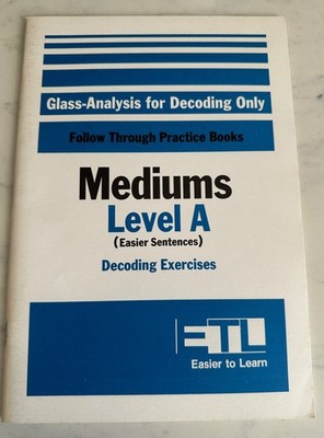 Vintage 1976 Glass-Analysis for Decoding Only Mediums Level A   Easier Sentences