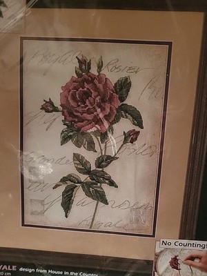 Dimensions Rose Royale No Count Cross Stitch Kit Size 9'' x 12''