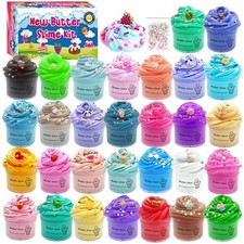 30 Pack Butter Slime Kit, Scented Slime Supplies Kit for Girls and Boys, Stre...