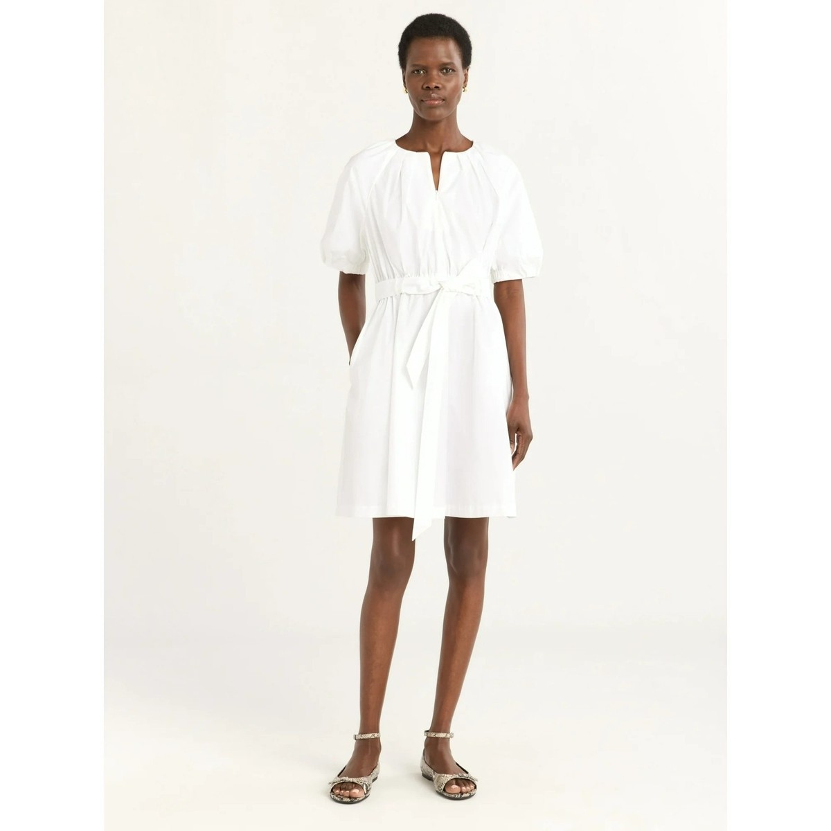 cream midi dress with sleeves Bellamy | Crew-Neck Long Sleeve CLICK down arrow to Select Fabric For Your Kit:Select from our Jersey Knit Collection In Arcelia you will white chiffon Semi Formal Wear Smart