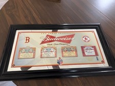 Budweiser Boston Red Sox World Series Champions Beer Mirror   29 1/2x 17 1/2