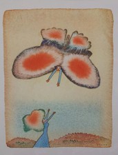 Jean-Michel FOLON : Couple de papillons, Héliogravure signée, 1982