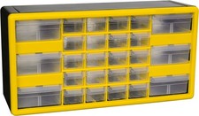 Akro-Mils 26-Drawer Plastic Storage Cabinet, Organizer, Yellow, 20x6x10 i