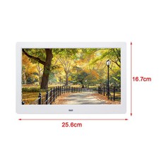 10 inch Digital Picture Frame White HD Screen Remote Control EU Plug