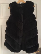 Kunstfellweste Schwarz Größe 36/38