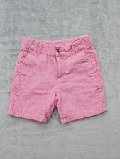 Janie and Jack Boys Size 4 Linen Cotton Pink Chino Shorts Easter Summer Pockets