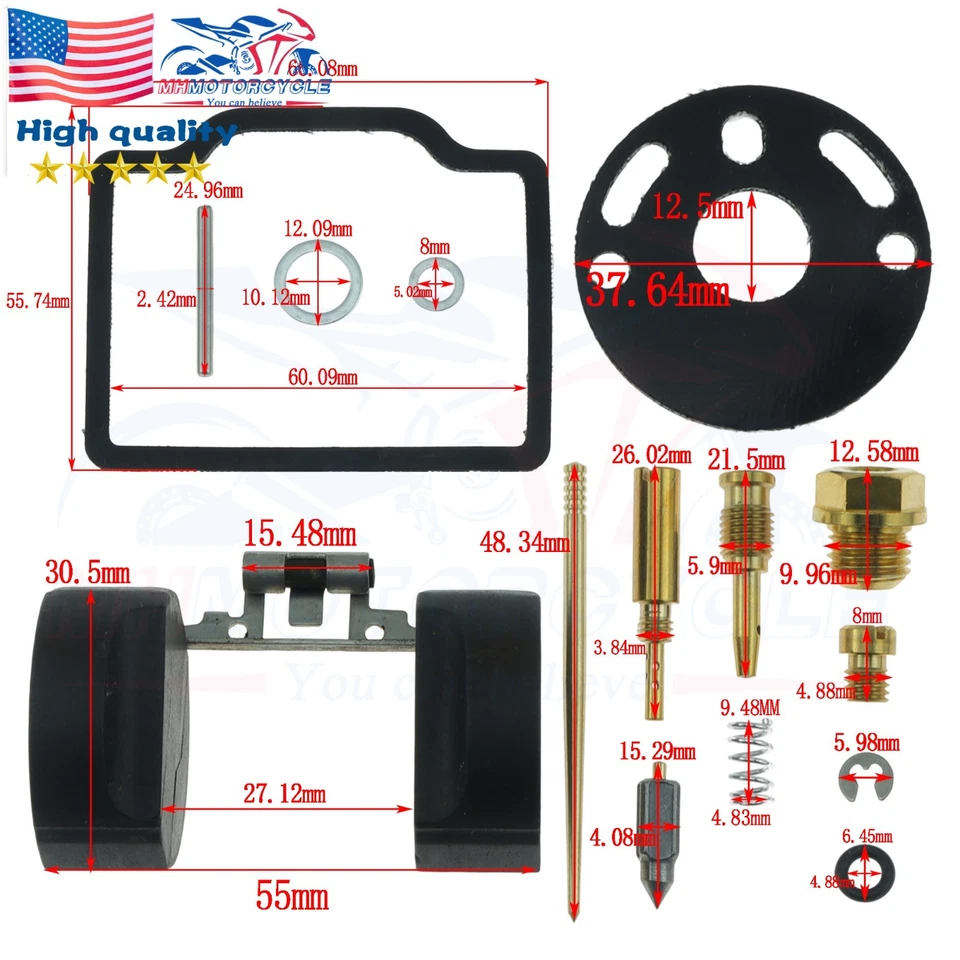 4pcs for CB750 CB 750 K4 Carb Carburetor Rebuild Repair Kit & Float 1969-1976 US Foto 2 de 4