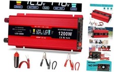 Car Power Inverter 1200W , DC 12v to 110v AC Converter with LCD Display and
