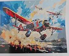 Paint by Numbers Adults Airplane Scene Diy Painting Kit 40x50cm Canvas New