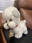 Hamanaka Japan Stuffed Animal Plush Dog White/Gray w/ Bell Collar — photo 6