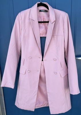 Missguided Women's Pink Tweed Blazer Dress USA Size 8, Lined