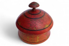 antik Lacquerware Dose Gew&uuml;rzdose Teedose Spice Box Afghanistan Pakistan NR25-15