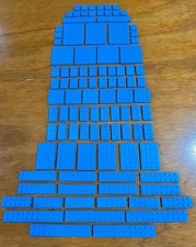 Lego Blue Baseplates  A Lot Of 100 Pieces 2x2 2x3 2x4 2x6 2x8 2x10 2x12 4x4 4x6