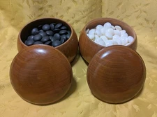 Moon Grade Clam Go Stones Size36 made in Hyuga with Go Bowls Igo Japan