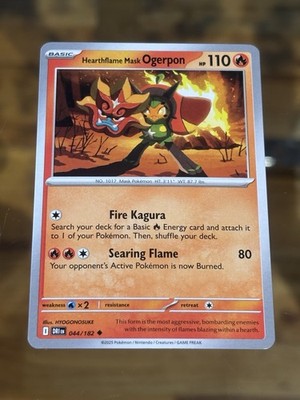 Hearthflame Mask Ogerpon 044/182 Sv10: Destined Rivals Regular Pokemon Card