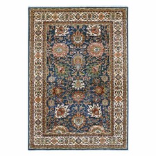 6'2"x8'9" Blue Zoroastrian All Over Design Wool Hand Knotted Oriental Rug 21141