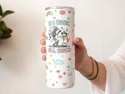 No Panic All Disco 20 oz Stainless Steel Skinny Tumbler