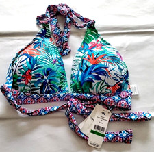 Tommy Bahama White Palm Party Rev Double Strap Halter Size L/G