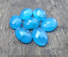 Natural Blue Chalcedony Oval Shape Briolette Cut Gemstones For Making Jewelry