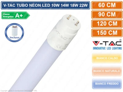 TUBO NEON LED V-TAC TUBO G13 T8 60 90 120 150 cm LUCE CALDA NATURALE FREDDA VTAC