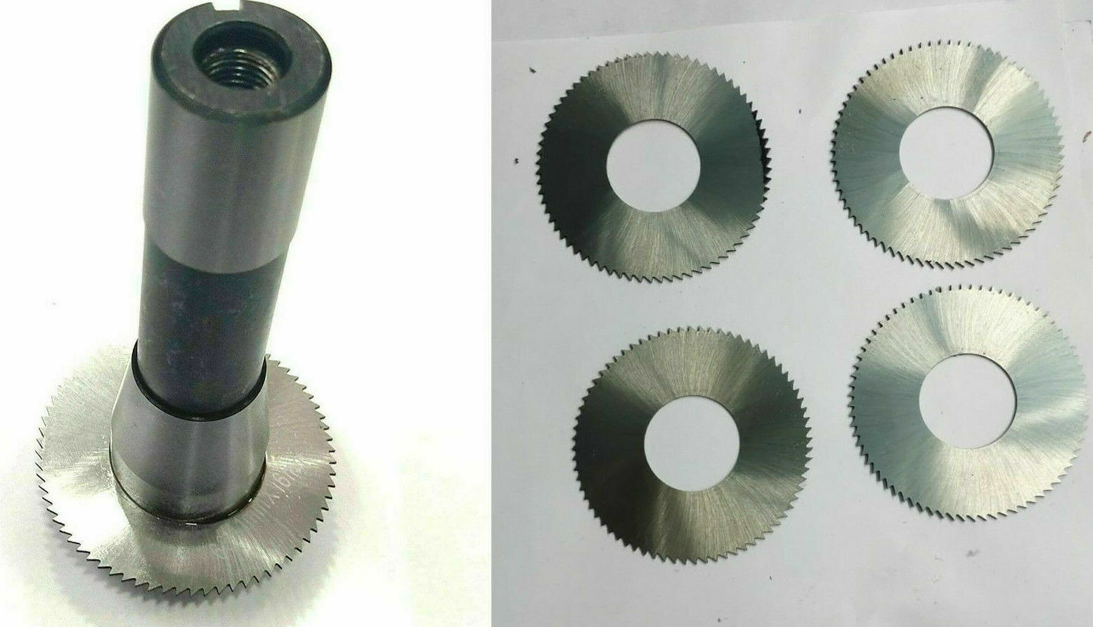 Slitting/Slotting Saw Holder with(5x)Circular Saw Blade (R8 Shank (7/16