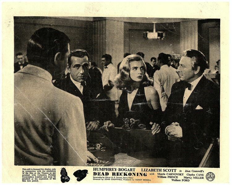 Dead Reckoning Original Lobby Card Humphrey Bogart Lizabeth Scot