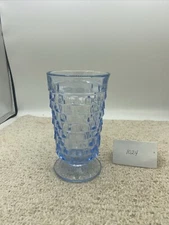 Vintage Blue Indiana Footed Ice Tea/Water Glass (thick top rim)