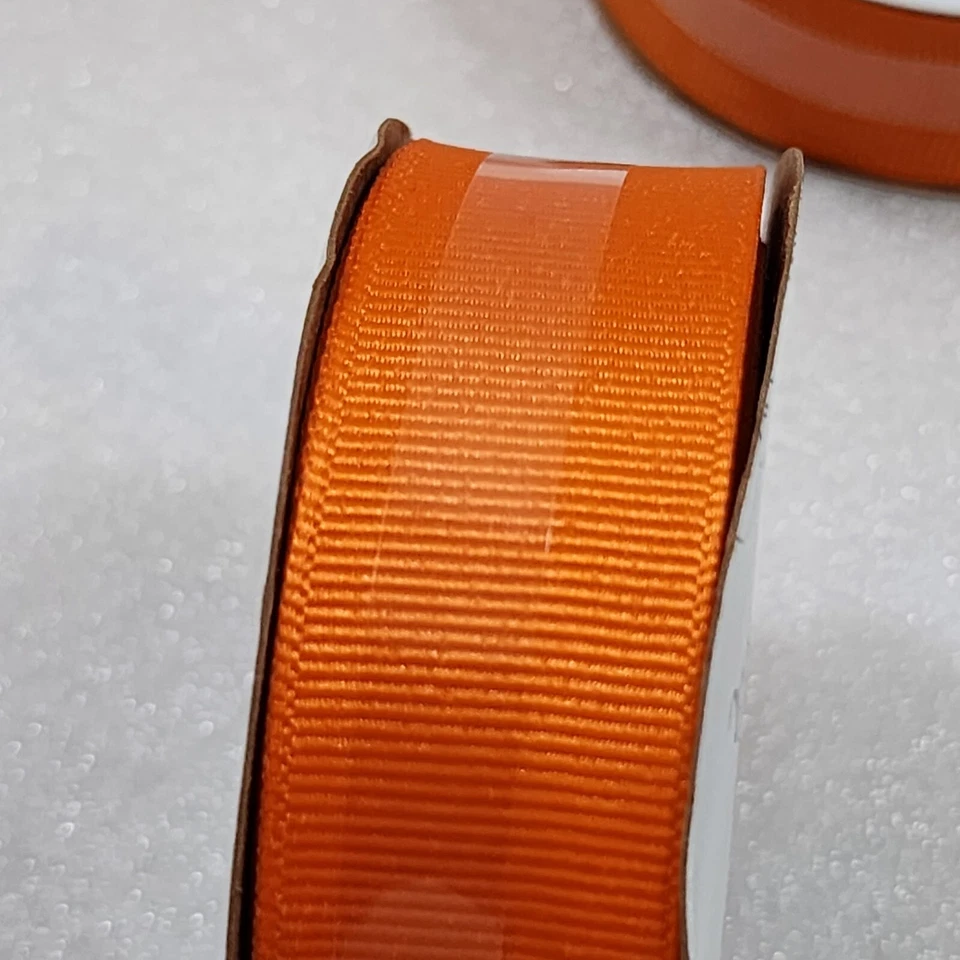 Offray Grosgrain Polyester Ribbon, Torrid Orange, 7/8 in x 18 feet - Image 3 of 4