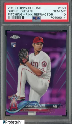 2018 Topps Chrome Pink Refractor #150 Shohei Ohtani Angels RC Rookie PSA 10