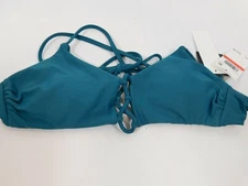Hula Honey Lace Up Front Bikini Top  sz XS  Green