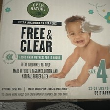 Open Nature Free  Clear Diapers -Size 4 2 Boxes 