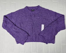 Wild Fable Purple Mock Collared Cropped Sweater Small