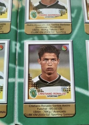 Panini 2002/2003 - Cristiano Ronaldo Rookie Sticker 306 Complete 