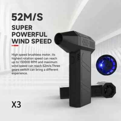 Violent Blower Mini Turbo Fan Handheld Brushless Motor Wind Speed 52m/s Multi