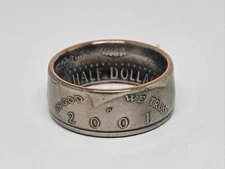 "Sealed" 2001 US JFK KENNEDY  HALF DOLLAR coin ring sizes 8-15