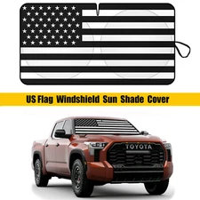 For Toyota Tundra 2000+ US Flag Car Windshield Sun Shade Foldable Cover Visor