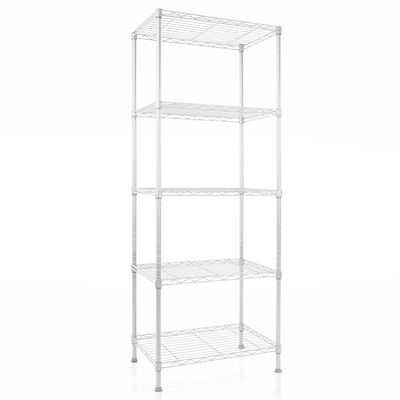 Metallregal Rocky | pulverbeschichtet weiß | 5 Böden | 90x45x200cm Steckregal