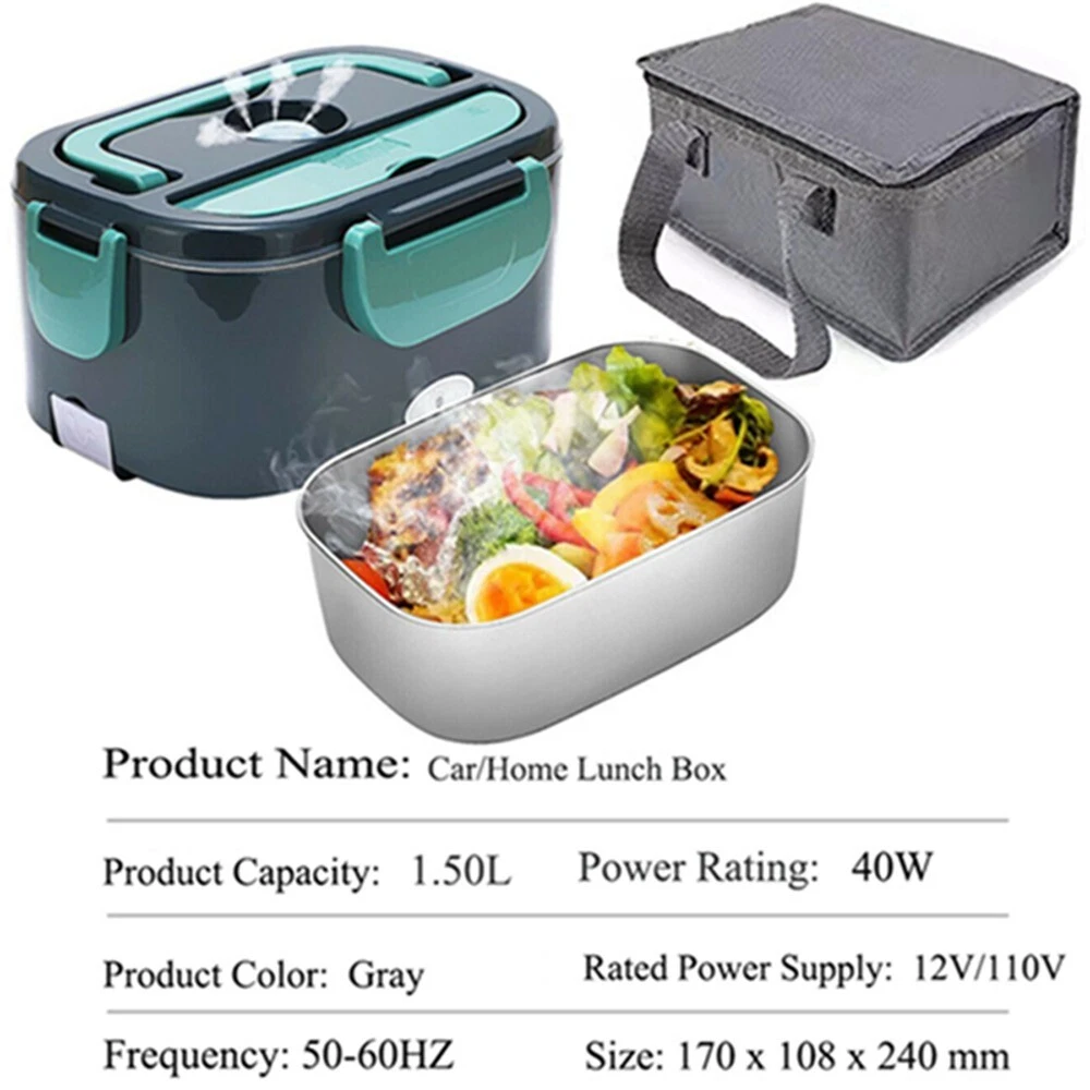 40W 1.5L Electric LunchBoxes for Adults, Heating Lunch Box for Work/Men/Car