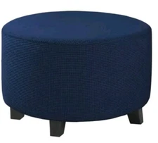 Enova Home Round Ottoman Slipcover withElastic Bottom