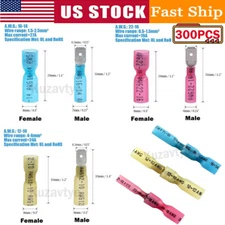 520-100Pcs Electrical Waterproof Heat Shrink Insulated Spade Wire Connectors Kit