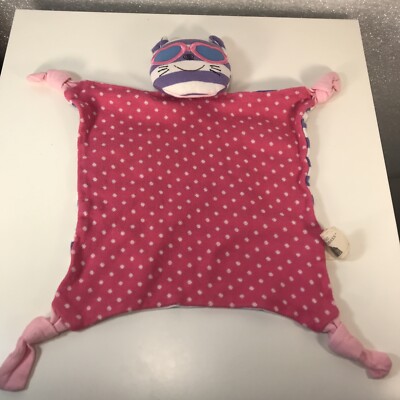 Organic Farm Buddies Kitty Cat Security Blanket Lovey Purple White Stripes Pink