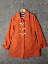 Love Label Orange Wool Blend Long Duffle / Duffel Coat - Women's Uk Size 10