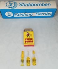 Vintage German Stink Bomb 3 Glass Bottles Vile Ass Smelly Stinky Crap Prank Joke